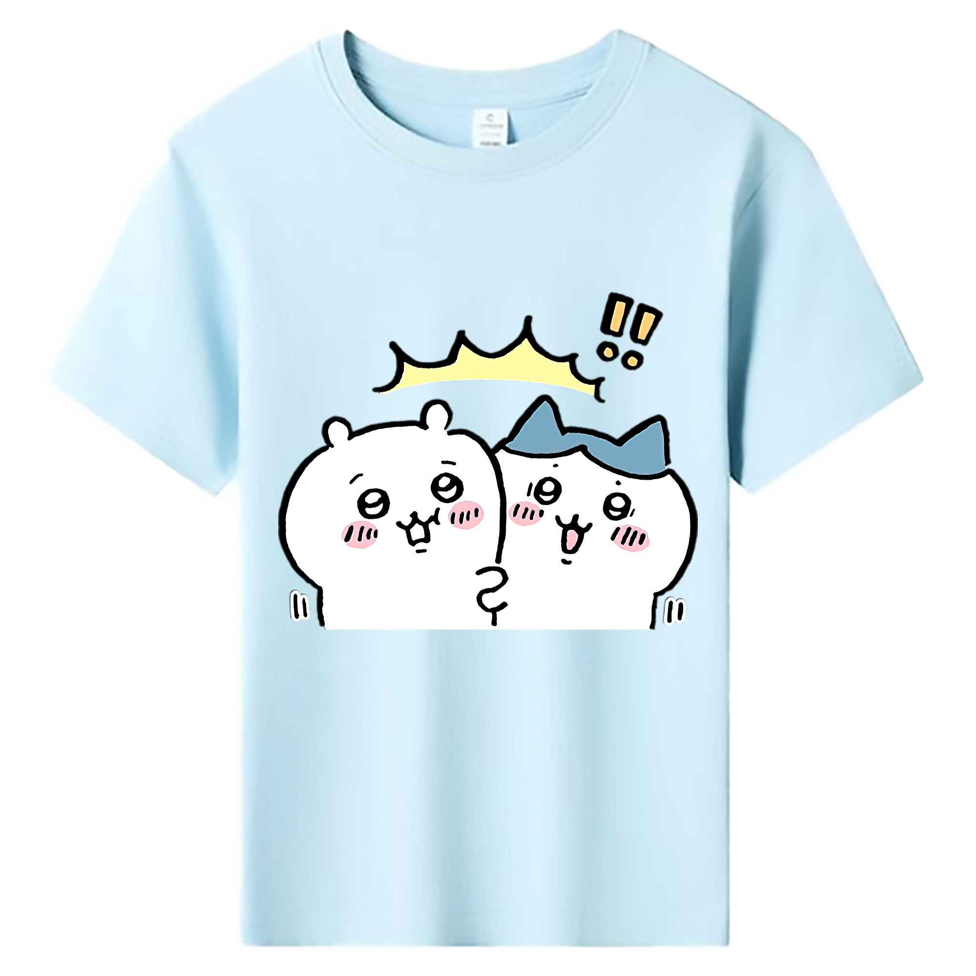 （画像用） ちいかわ ハチワレ Chii-kawa hachiware 綿100％キッズTシャツ（フロントプリント）